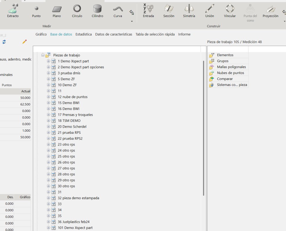 Base de datos de piezas de trabajo integrada en WM|Quartis