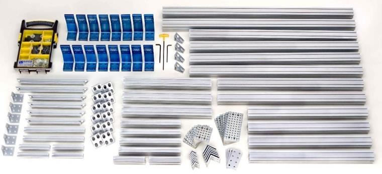 Kit de perfil de aluminio Rayco AX con brazos, escuadras y bases